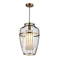**Moderne Hanglamp met Goudkleurig Metaal en Glas**