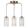 "Moderne Ferroplafondlamp met Drie Glaslampenkappen"