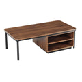 Technische Titel: "Moderne Salontafel met Opbergruimte in Houtlook en Metalen Poten"