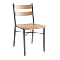 Moderne Stalen Stoel met Houten Zitting en Rugleuning